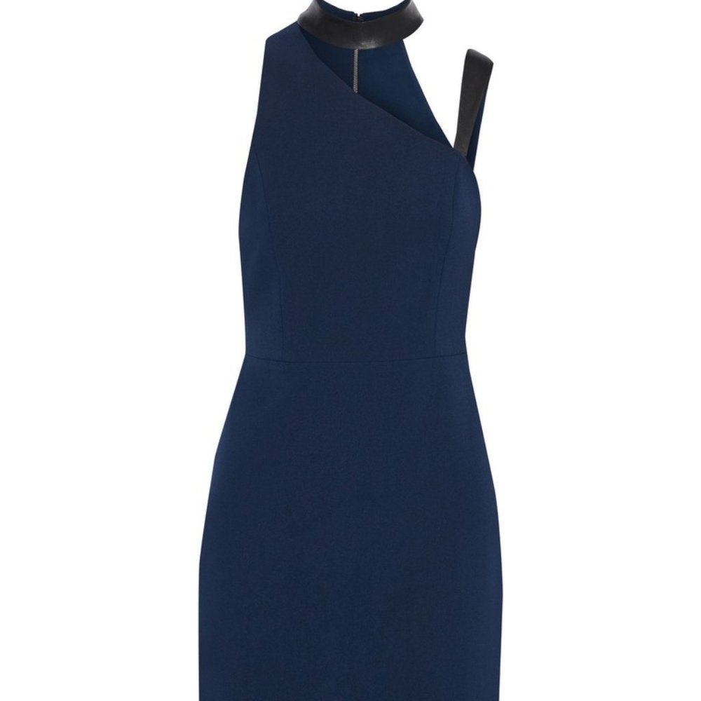 Alice + Olivia Jona Mock Neck Cutout Dress
